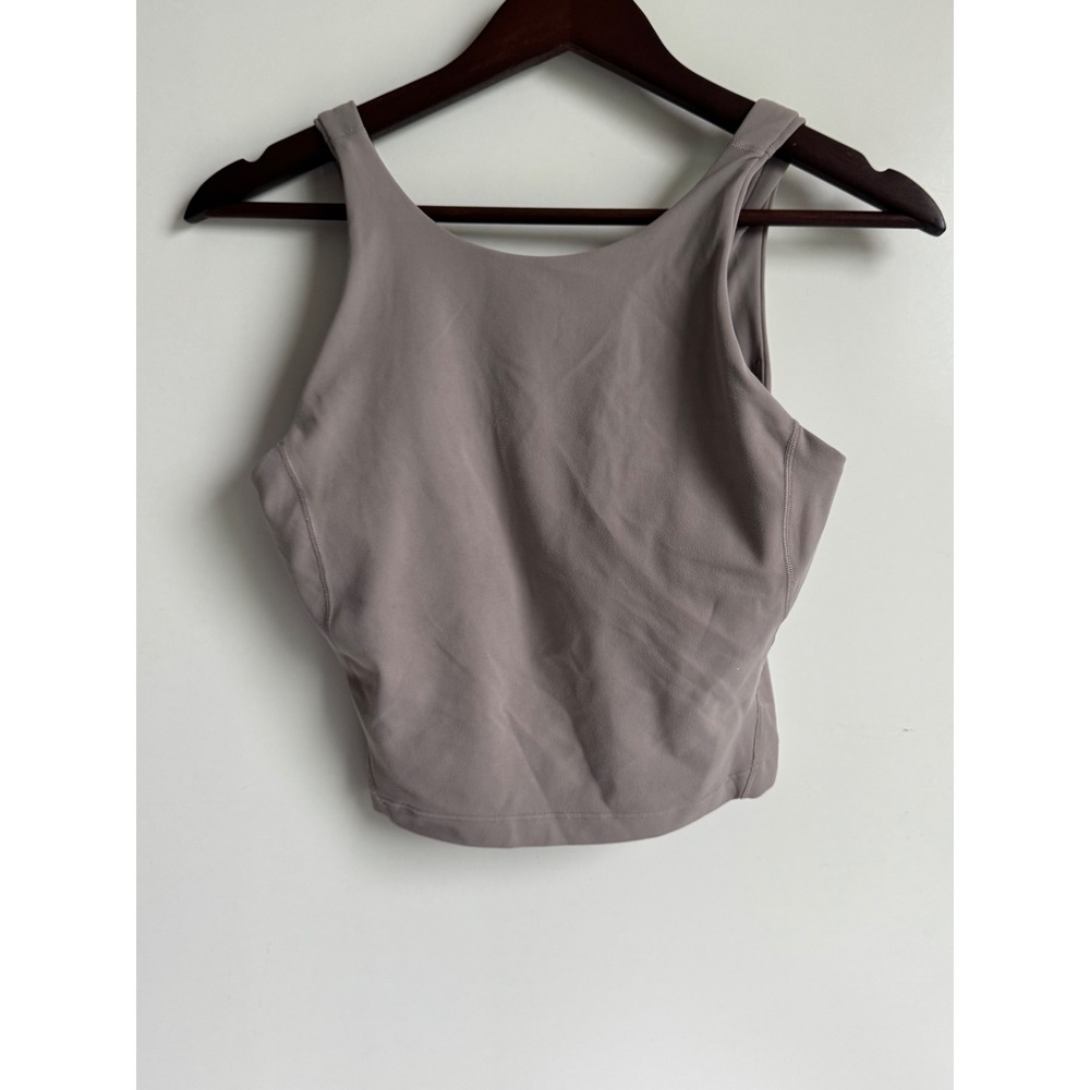 Lululemon Align High Neck Tank Top Bra Mauve Taupe Nulu Yoga Crop LW1DKES Size 8